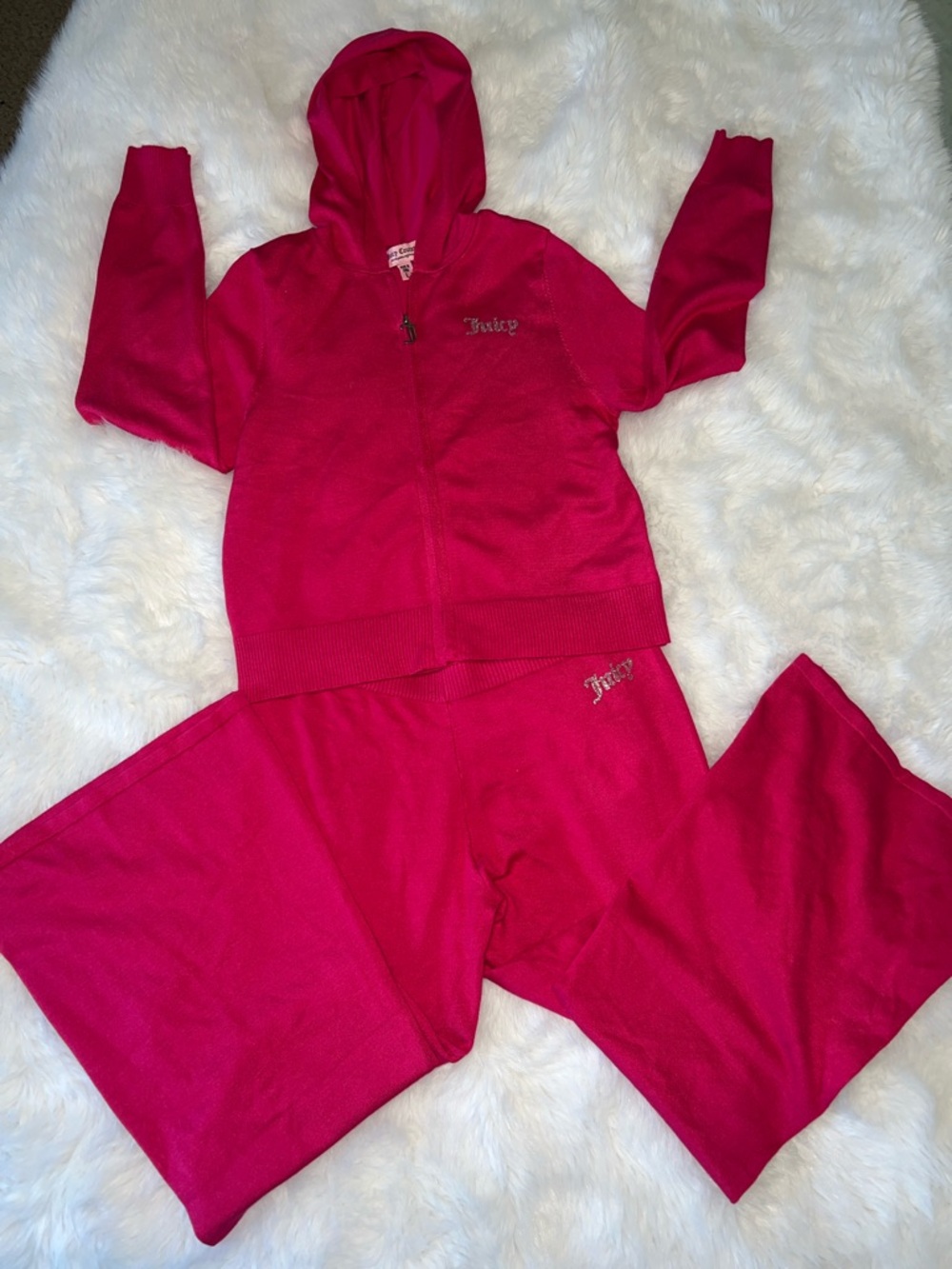 Large Juicy Couture Fuchsia Hoodie & Pants Set